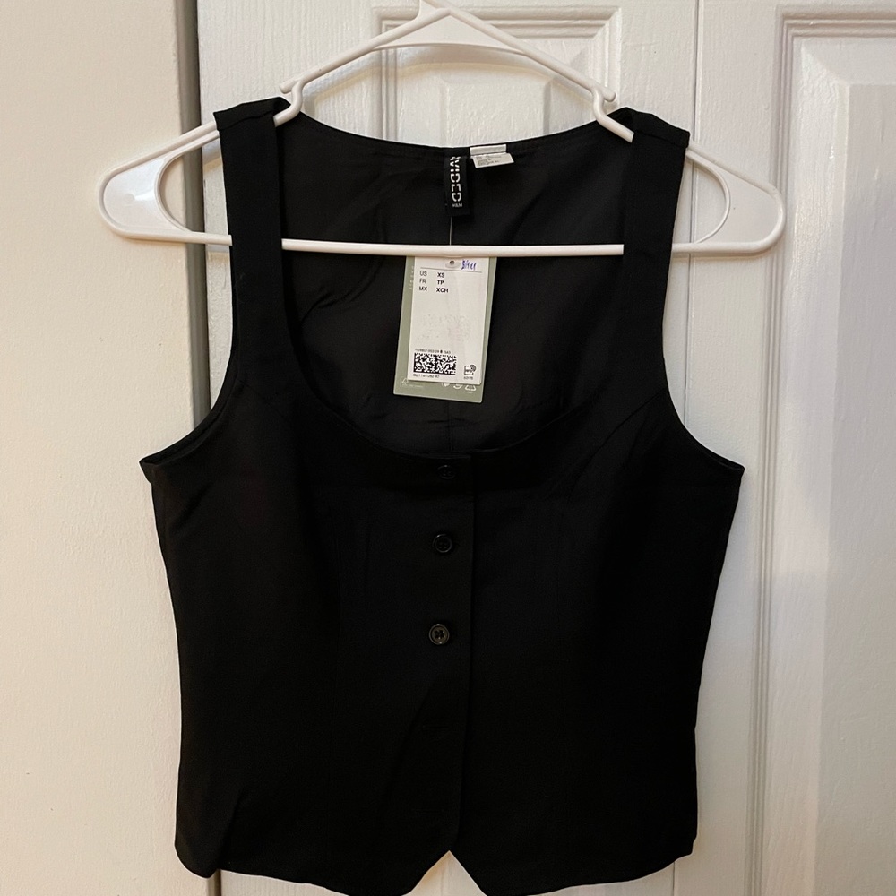 H&M black buttoned vest